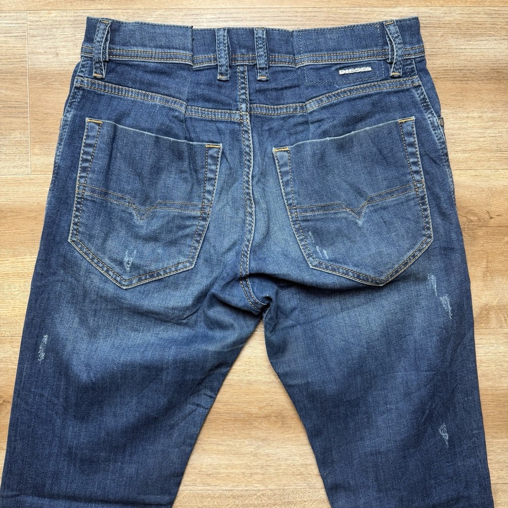 Diesel Jeans Men 28x32 Blue Tepphar Slim Carrot Stretch Denim Dark 0688A (Tag30) - Picture 4 of 14